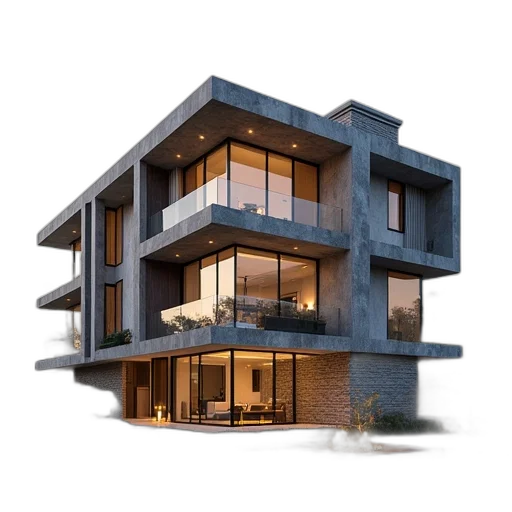 building, 3d render, photorealistic, concept art transparent PNG cut-out