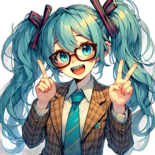 staff, face, jacket, robot, anime, pixel art, cartoon, vaporwave transparent PNG cut-out