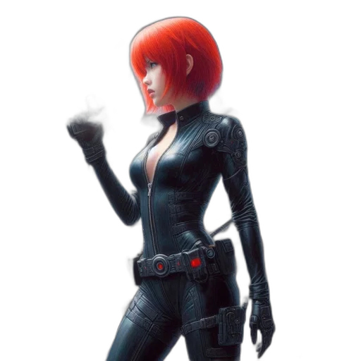 jacket, robot, weapon, staff, concept art, cyberpunk, 3d render, comic book art transparent PNG cut-out