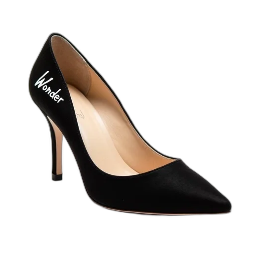 shoes, pair, black, high-heeled, pointed, toe, thin, heel transparent PNG cut-out
