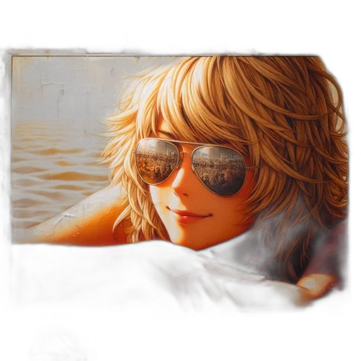 face, photorealistic, oil painting, watercolor, fantasy art, underwater, beach, golden transparent PNG cut-out