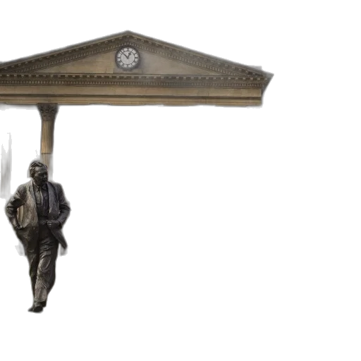 staff, umbrella, 3d render, concept art, statue, man, stands, front transparent PNG cut-out