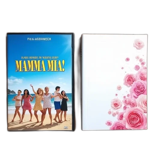 two, movie, covers, placed, side, wooden, surface, left transparent PNG cut-out