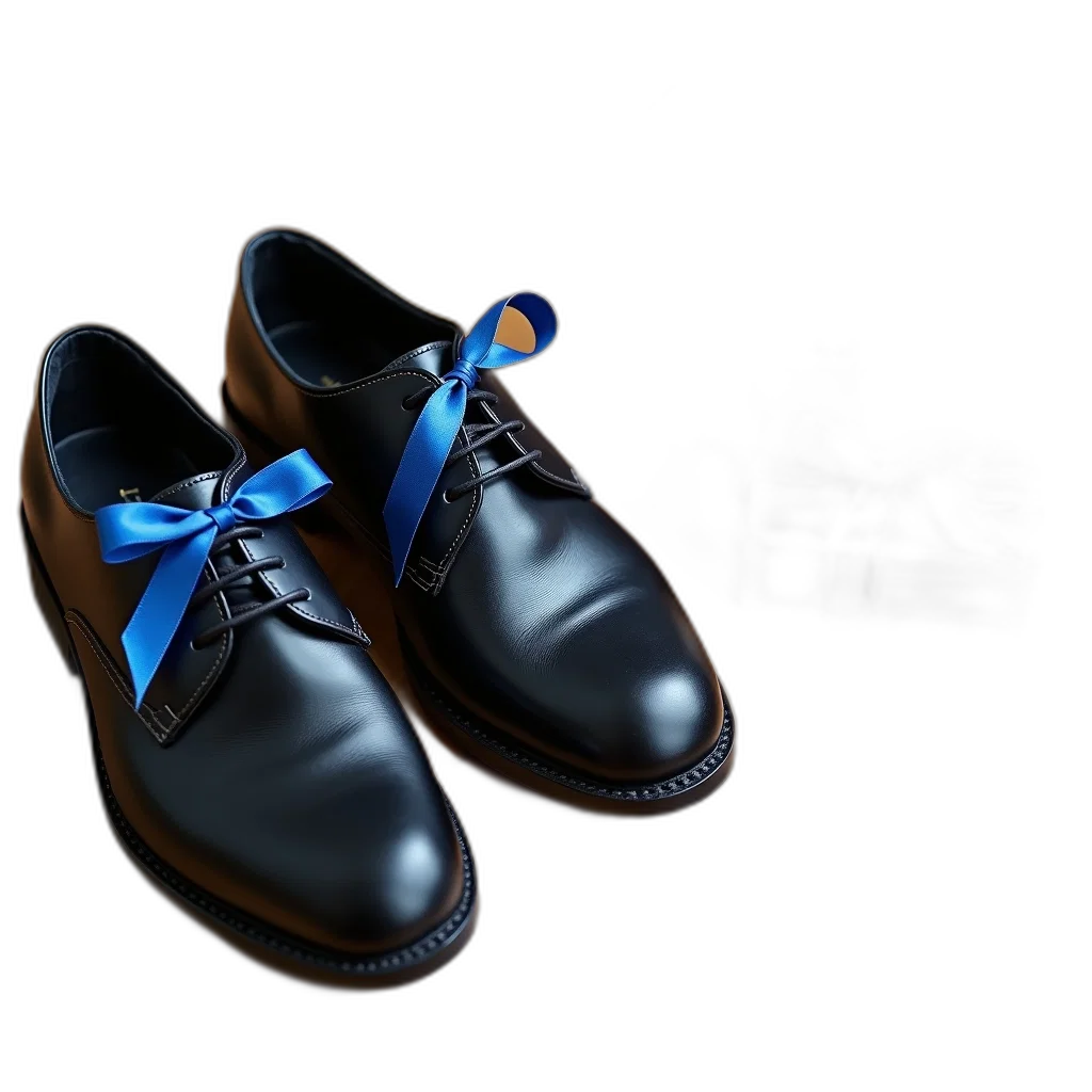 shoes, 3d render, photorealistic, concept art, blue, pair, black, leather transparent PNG cut-out