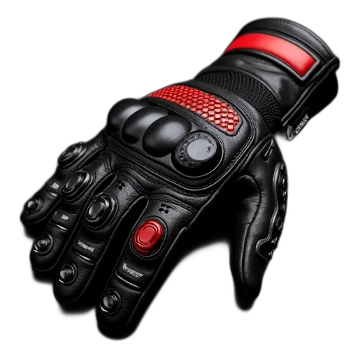 cyberpunk, 3d render, concept art, photorealistic, black, motorcycle, glove, textured transparent PNG cut-out