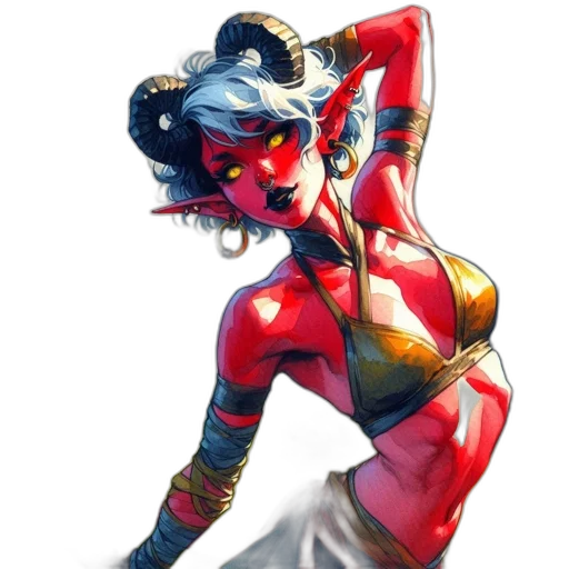 concept art, comic book art, fantasy art, pixel art, red, colorful, fantastical, creature transparent PNG cut-out
