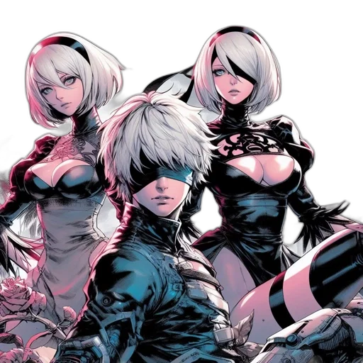 comic book art, cyberpunk, concept art, anime transparent PNG cut-out