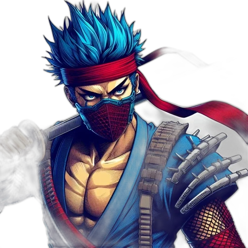 mask, concept art, fantasy art, comic book art, pixel art, blue, anime, figure transparent PNG cut-out