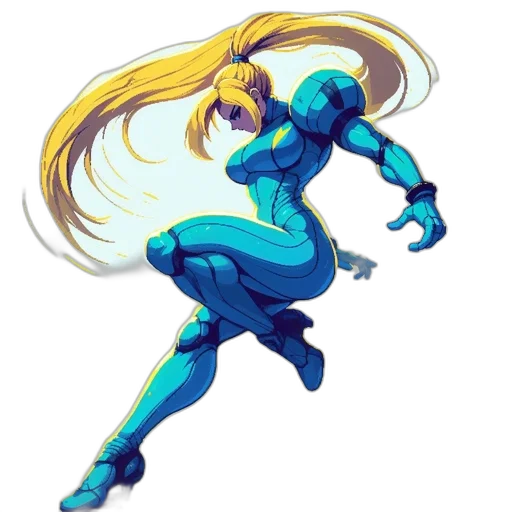 robot, dress, weapon, hair, anime, concept art, pixel art, comic book art transparent PNG cut-out