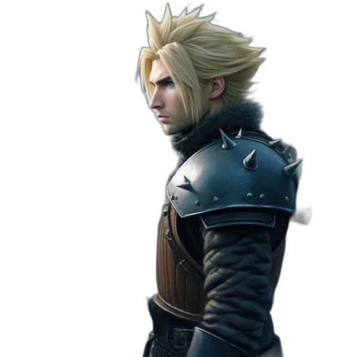 face, dragon, sword, jacket, concept art, 3d render, fantasy art, pixel art transparent PNG cut-out
