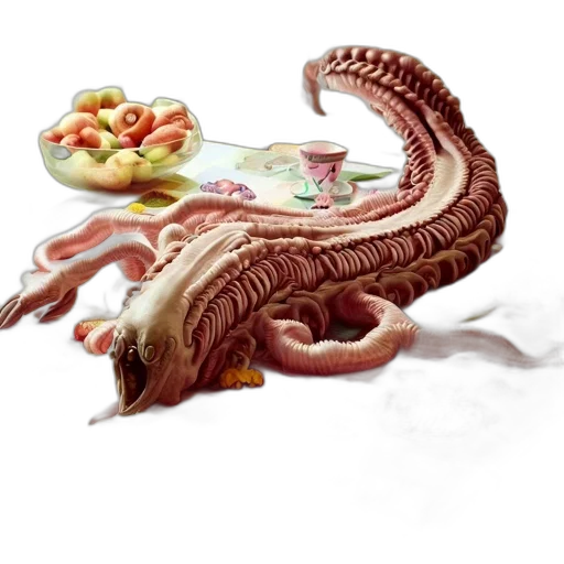 food, creature, dragon, animal, concept art, photorealistic, 3d render, fantasy art transparent PNG cut-out