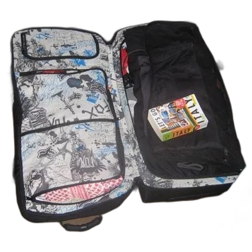 suitcase, colorful, pattern, inside, book, titled, tmi, italy transparent PNG cut-out