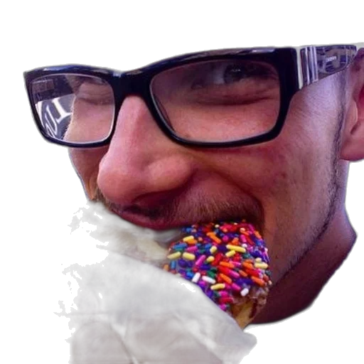 food, staff, face, creature, photorealistic, 3d render, man, glasses transparent PNG cut-out
