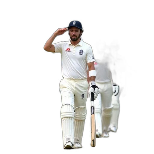 group, cricketers, white, uniforms, walking, field, one, them transparent PNG cut-out
