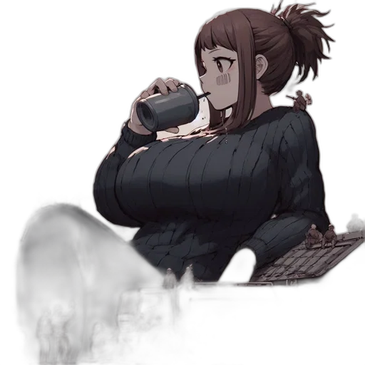 creature, staff, jacket, food, concept art, pixel art, anime, fantasy art transparent PNG cut-out