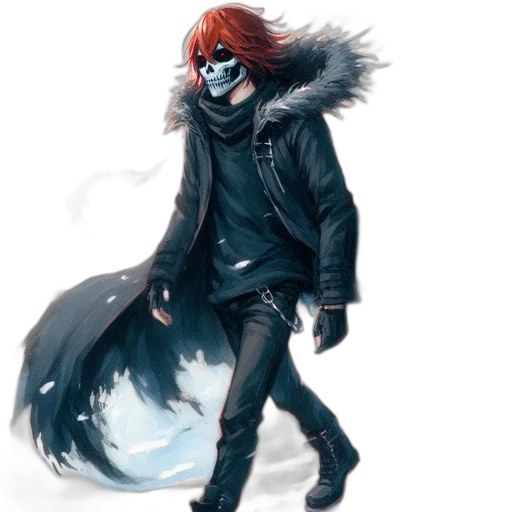 jacket, creature, mask, animal, concept art, fantasy art, cyberpunk, comic book art transparent PNG cut-out