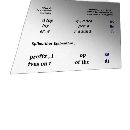 diagram, text, explaining, terms, endobenthos, epibenthos, their, meanings transparent PNG cut-out