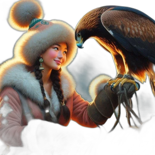 hat, animal, creature, fantasy art, concept art, photorealistic, 3d render, snow transparent PNG cut-out