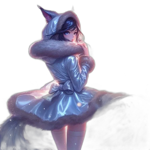 dress, staff, hat, mask, concept art, fantasy art, watercolor, anime transparent PNG cut-out