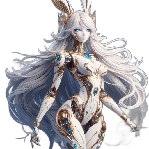 dress, robot, fantasy art, concept art, anime, pixel art, blue, monochrome transparent PNG cut-out