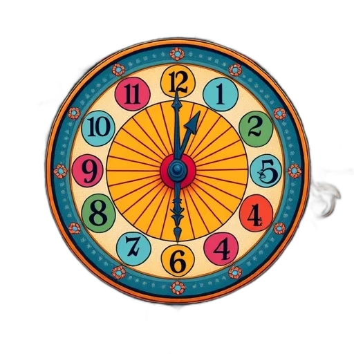 jewelry, umbrella, vibrant, colorful, illustration, clock, sunburst, pattern transparent PNG cut-out