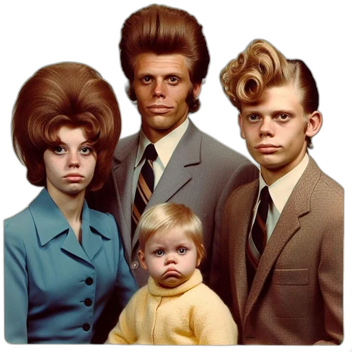 hair, hat, crown, face, photorealistic, vintage, family, portrait transparent PNG cut-out