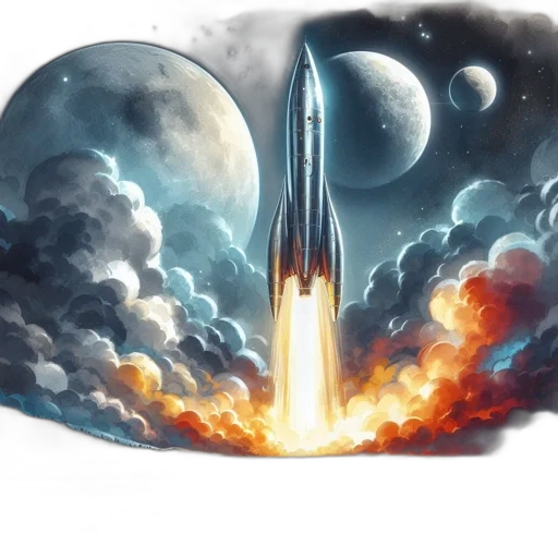 concept art, fantasy art, photorealistic, 3d render, outer space, night, fire, fog transparent PNG cut-out