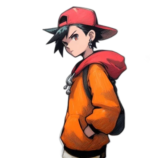 hat, jacket, staff, face transparent PNG cut-out