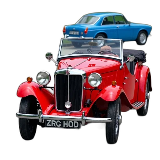 car, photorealistic, 3d render, red, antique, vintage, design, large transparent PNG cut-out