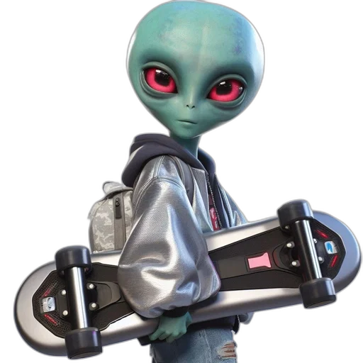 robot, staff, jacket, creature, concept art, 3d render, outer space, animated transparent PNG cut-out