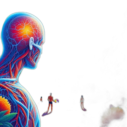 concept art, unusual, tableau, features, human, head, illustration, amidst transparent PNG cut-out