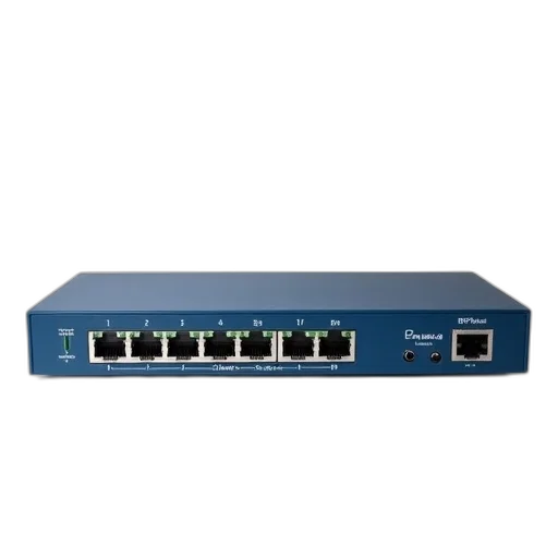 blue, network, switch, eight, ports, reset, button, shown transparent PNG cut-out