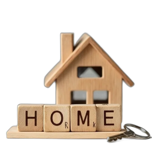 house, key, wooden, blocks transparent PNG cut-out