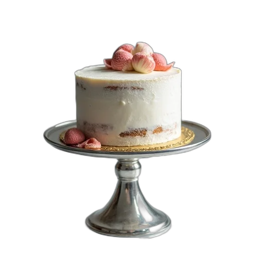 food, crown, 3d render, pastel, silver, cake, glass, pedestal transparent PNG cut-out
