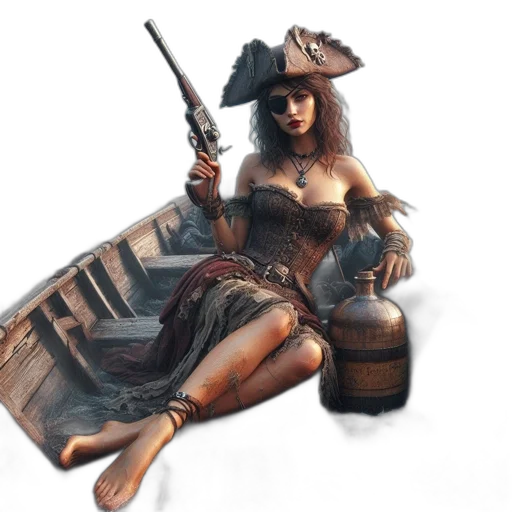 weapon, hat, dress, staff, fantasy art, concept art, photorealistic, pixel art transparent PNG cut-out