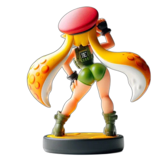 weapon, concept art, 3d render, figurine, character, yellow, tentacle-like, hair transparent PNG cut-out