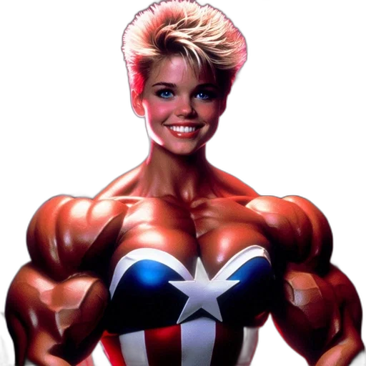 comic book art, photorealistic, concept art, cartoon, woman, dressed, like, usa transparent PNG cut-out