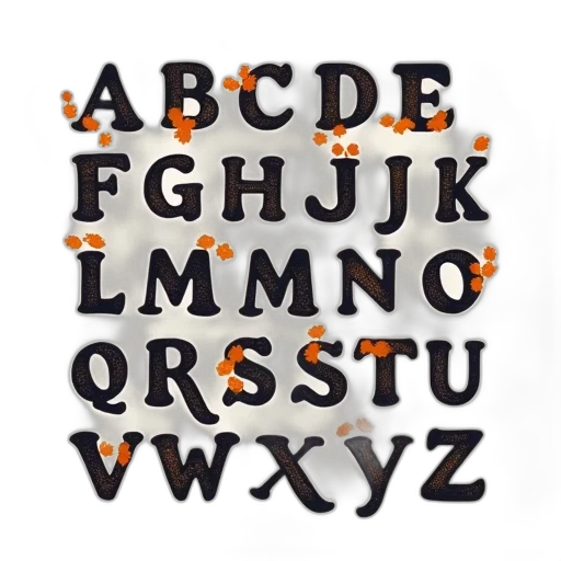 monochrome, alphabets, letters transparent PNG cut-out