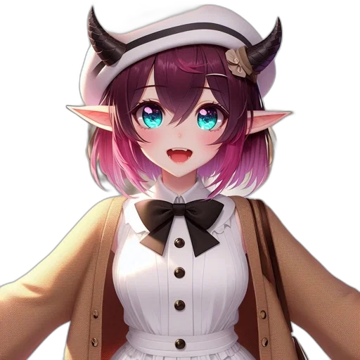 staff, dragon, hat, creature, anime, fantasy art, pixel art, concept art transparent PNG cut-out