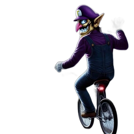 creature, mask, concept art, 3d render, mario, characters, including, waluigi transparent PNG cut-out
