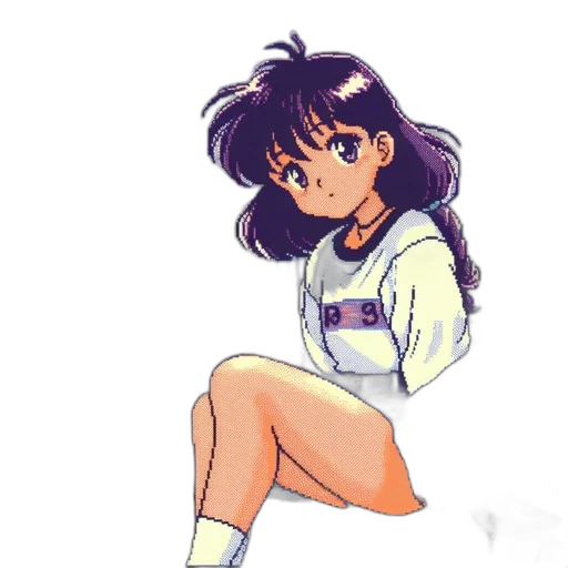 jacket, dress, robot, creature, vaporwave, anime, watercolor, pixel art transparent PNG cut-out