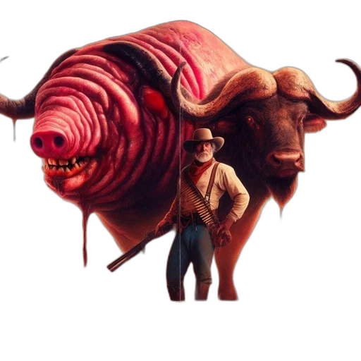 animal, creature, concept art, fantasy art, pixel art, photorealistic, poster, john transparent PNG cut-out