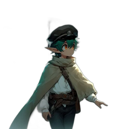 staff, sword, hat, jacket, concept art, fantasy art, pixel art, 3d render transparent PNG cut-out