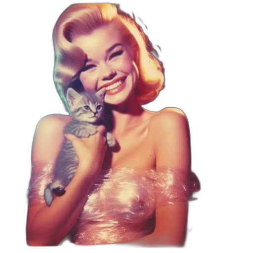 animal, photorealistic, cartoon, pixel art, concept art, outer space, woman, 1950s-style transparent PNG cut-out