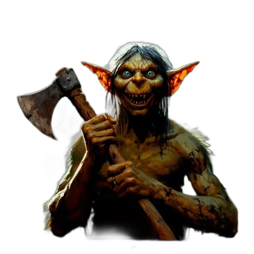 staff, creature, weapon, face, concept art, fantasy art, 3d render, photorealistic transparent PNG cut-out