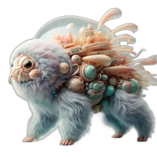 creature, dragon, animal, staff, concept art, fantasy art, 3d render, photorealistic transparent PNG cut-out