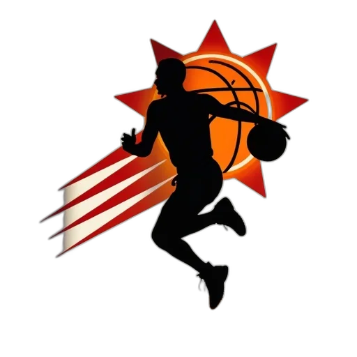 silhouette, person, holding, basketball, cast, against, wall, logo transparent PNG cut-out