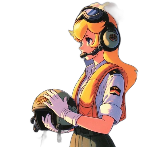 robot, mask, staff, jacket, concept art, anime, watercolor, vaporwave transparent PNG cut-out