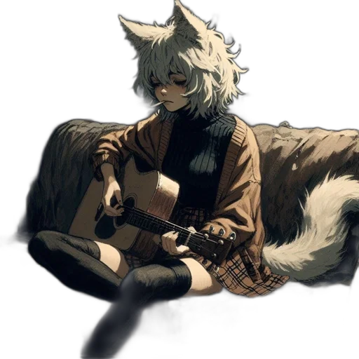 staff, mask, animal, jacket, watercolor, concept art, pixel art, fantasy art transparent PNG cut-out