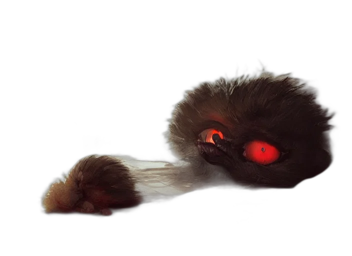 creature, hair, staff, mask transparent PNG cut-out